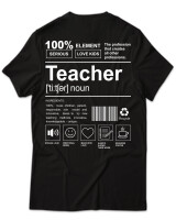 T-Shirt Unisex - Teacher - Color Thumbnail Μαύρο