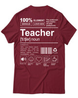 T-Shirt Unisex - Teacher - Color Thumbnail Σκούρο Κόκκινο