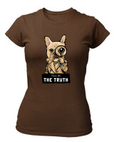 T-Shirt Στενή Γραμμή - Tell Me The Truth - Color Thumbnail Καφέ