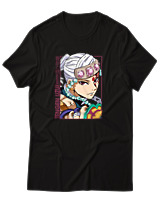 T-Shirt Unisex - Tengen Uzui - Color Thumbnail Μαύρο