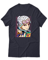 T-Shirt Unisex - Tengen Uzui - Color Thumbnail Σκούρο Μπλε