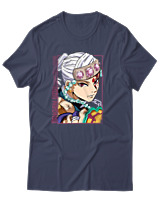 T-Shirt Unisex - Tengen Uzui - Color Thumbnail Μπλε Γκρι