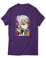 T-Shirt Unisex - Tengen Uzui - Color Thumbnail Σκούρο Μωβ