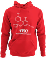 Φούτερ με κουκούλα - Tetrahydrocannabinol - Color Thumbnail Κόκκινο