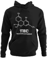 Φούτερ με κουκούλα - Tetrahydrocannabinol - Color Thumbnail Μαύρο