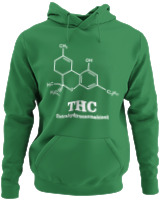 Φούτερ με κουκούλα - Tetrahydrocannabinol - Color Thumbnail Kelly Green