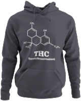 Φούτερ με κουκούλα - Tetrahydrocannabinol - Color Thumbnail Ανθρακί