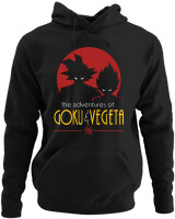 Φούτερ με κουκούλα - The Adventures Of Goku & Vegeta - Color Thumbnail Μαύρο