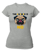 T-Shirt Στενή Γραμμή - The Answer Is No - Color Thumbnail Γκρι Μελανζέ