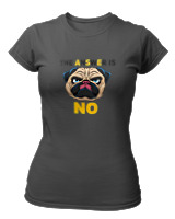 T-Shirt Στενή Γραμμή - The Answer Is No - Color Thumbnail Ανθρακί