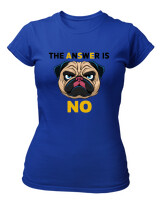 T-Shirt Στενή Γραμμή - The Answer Is No - Color Thumbnail Μπλε Ρουά