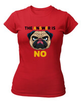 T-Shirt Στενή Γραμμή - The Answer Is No - Color Thumbnail Κόκκινο