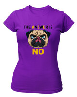 T-Shirt Στενή Γραμμή - The Answer Is No - Color Thumbnail Σκούρο Μωβ