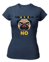 T-Shirt Στενή Γραμμή - The Answer Is No - Color Thumbnail Σκούρο Μπλε