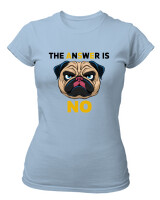 T-Shirt Στενή Γραμμή - The Answer Is No - Color Thumbnail Γαλάζιο