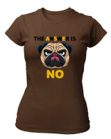 T-Shirt Στενή Γραμμή - The Answer Is No - Color Thumbnail Καφέ
