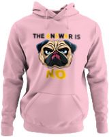 Φούτερ με κουκούλα - The Answer Is No - Color Thumbnail Pink