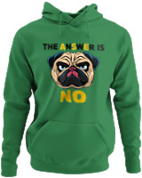 Φούτερ με κουκούλα - The Answer Is No - Color Thumbnail Kelly Green
