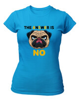 T-Shirt Στενή Γραμμή - The Answer Is No - Color Thumbnail Τιρκουάζ