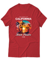 T-Shirt Unisex - The Best Of California - Color Thumbnail Κόκκινο