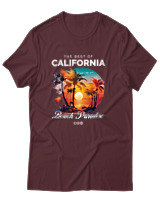 T-Shirt Unisex - The Best Of California - Color Thumbnail Μπορντό