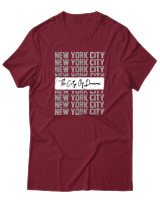 T-Shirt Αντρικό - The City Of Dreams - Color Thumbnail Σκούρο Κόκκινο