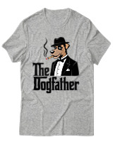 T-Shirt Unisex - The Dogfather - Color Thumbnail Γκρι Μελανζέ