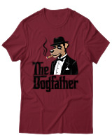 T-Shirt Unisex - The Dogfather - Color Thumbnail Σκούρο Κόκκινο