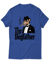 T-Shirt Unisex - The Dogfather - Color Thumbnail Μπλε Ρουά