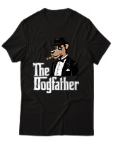 T-Shirt Unisex - The Dogfather - Color Thumbnail Μαύρο