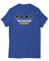 T-Shirt Αντρικό - The Evolution Of Money - Color Thumbnail Μπλε Ρουά