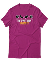 T-Shirt Αντρικό - The Evolution Of Money - Color Thumbnail Φουξια