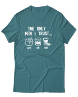 T-Shirt Αντρικό - The Only Men I Trust - Color Thumbnail Μπλε Πράσινο