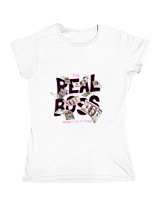 Κοριτσίστικο Κοντομανικο Παιδικό - The Real Boss - Color Thumbnail ΄Ασπρο