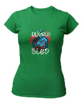 T-Shirt Στενή Γραμμή Γυναικείο - The World Bled - Color Thumbnail Πράσινο