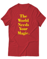 T-Shirt Αντρικό - The World Needs Your Magic - Color Thumbnail Κόκκινο