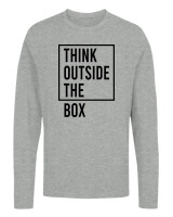 Μακρυμάνικο Μακό - Think Outside The Box - Color Thumbnail Γκρι Μελανζέ