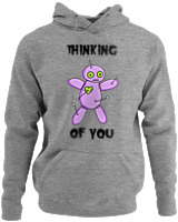 Φούτερ με κουκούλα - Thinking Of You - Color Thumbnail Γκρι Μελανζέ