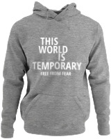 Φούτερ με κουκούλα - This World Is Temporary - Color Thumbnail Γκρι Μελανζέ