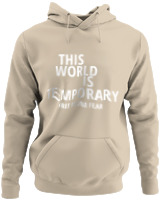 Φούτερ με κουκούλα - This World Is Temporary - Color Thumbnail Μπέζ