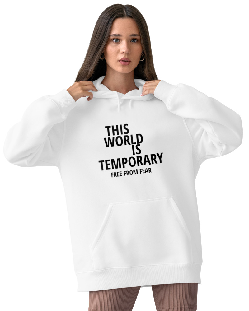 Φούτερ με κουκούλα Γυναικείο - This World Is Temporary - Image 2