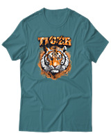 T-Shirt Αντρικό - Tiger - Color Thumbnail Μπλε Πράσινο