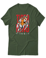 T-Shirt Αντρικό - Tiger KIng - Color Thumbnail Κυπαρισσί
