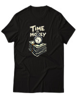 T-Shirt Αντρικό - Time Is Money - Color Thumbnail Μαύρο