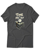 T-Shirt Αντρικό - Time Is Money - Color Thumbnail Ανθρακί