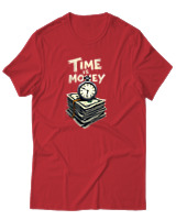 T-Shirt Αντρικό - Time Is Money - Color Thumbnail Κόκκινο