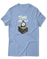 T-Shirt Αντρικό - Time Is Money - Color Thumbnail Γαλάζιο