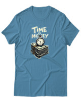 T-Shirt Αντρικό - Time Is Money - Color Thumbnail Τιρκουάζ