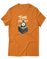 T-Shirt Αντρικό - Time Is Money - Color Thumbnail Πορτοκαλί