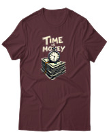 T-Shirt Αντρικό - Time Is Money - Color Thumbnail Μπορντό